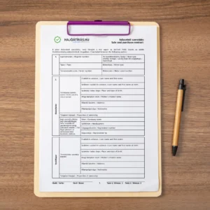 Kétnyelvű hajó adásvételi szerződés (angol-magyar) (nyomtatás után, tollal kitölthető)